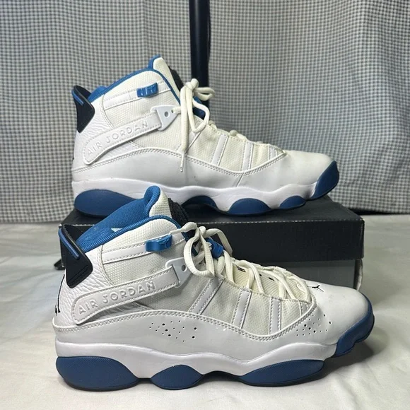 Jordan  White and Blue Sneakers - Picture 2 of 6